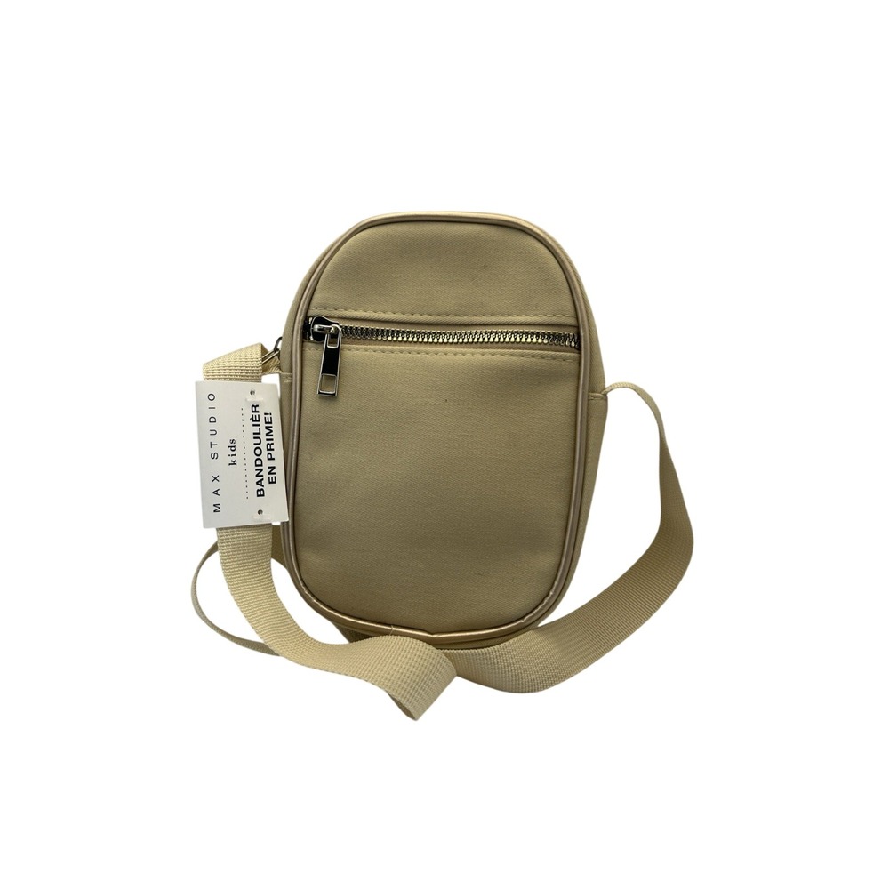 Max Studio Kids Beige Canvas Bonus Crossbody Bag  Strap Is Not Adjustable NWT